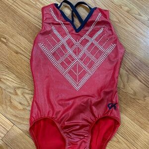 Red Leotard with beaded stud Design